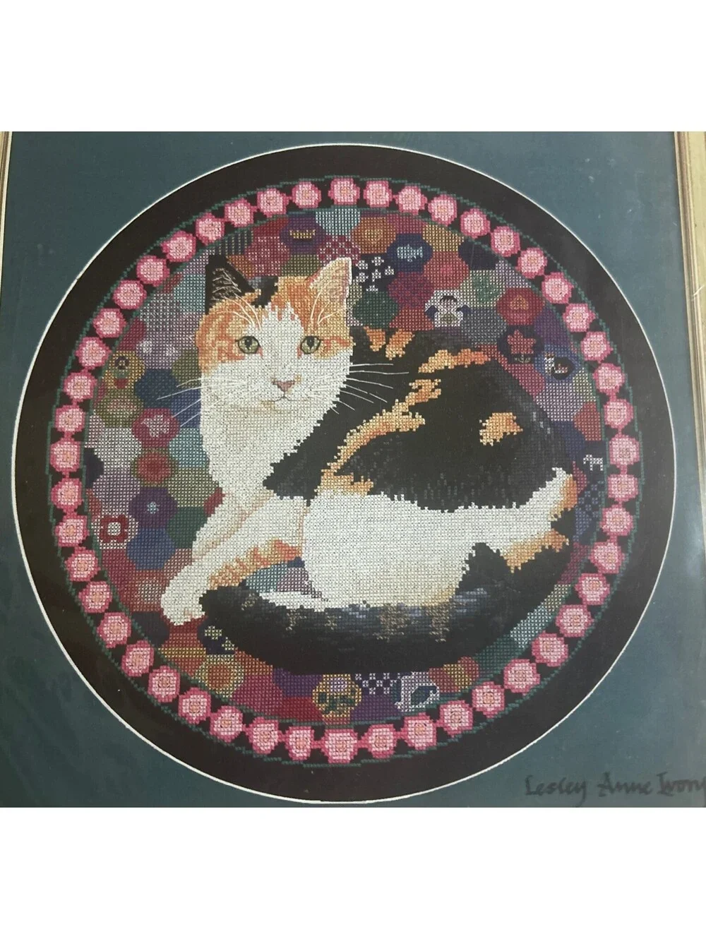 Lesley Anne Ivory's Ivory Cats Counted Cross Stitch Kit Becky on Hexagons (5606)